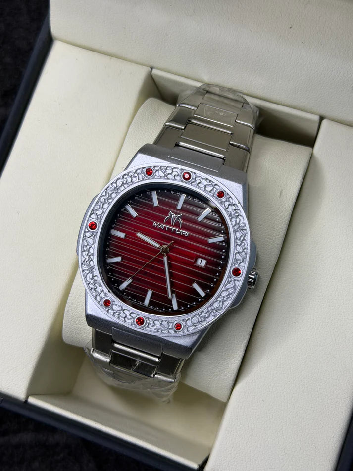 Matturi Stones Engraved Bezel Watch