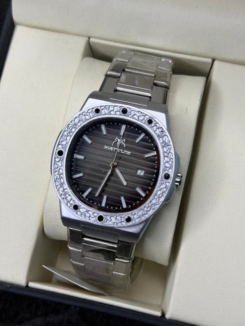 Matturi Stones Engraved Bezel Watch