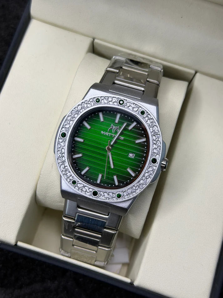 Matturi Stones Engraved Bezel Watch