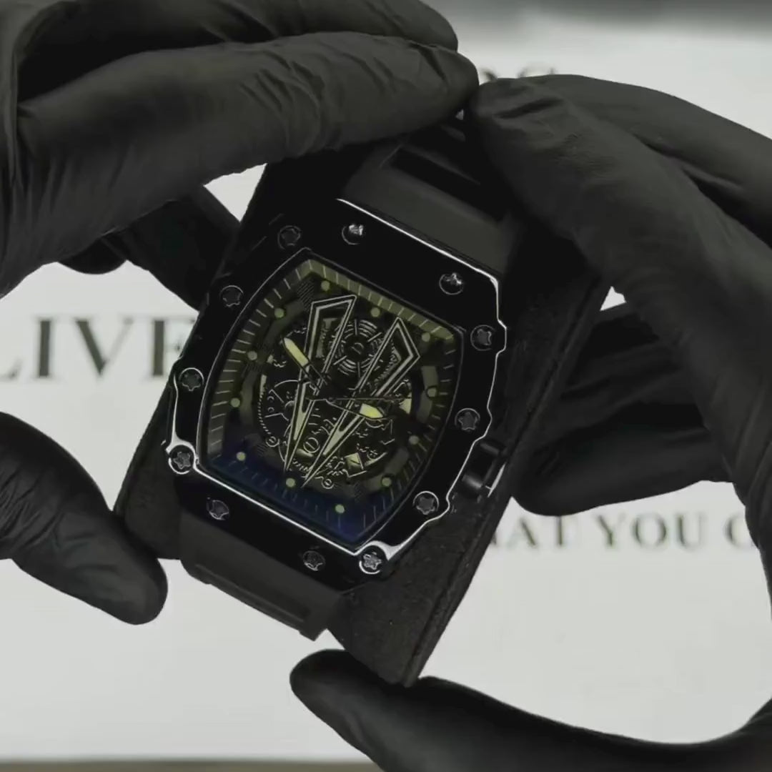 RM Men's Luxury Watch Skeleton Dial Watch